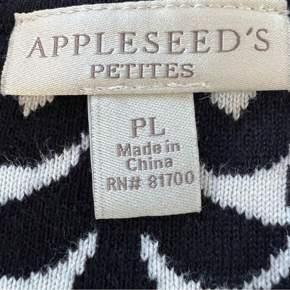 Appleseeds Black White Long Sleeve Button Front Cardigan Sweater - Picture 6 of 12